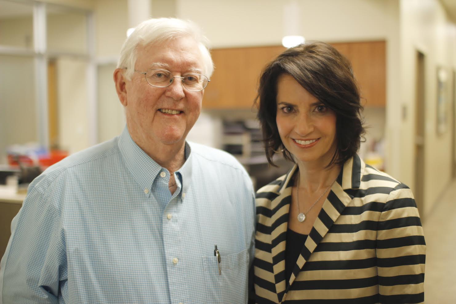 <em>Susan Salter, MD with prostate cancer patient Richard Hydinger who has benefitted from the SpaceOAR treatment offered at St. Vincent’s Birmingham. Susan Salter, MD has practiced at St. Vincent’s Birmingham for more than two decades. She is a member of St. Luke’s Episcopal Church, on the Mountain Brook City Schools Foundation Board of Directors and a member of the Junior League of Birmingham.</em>
