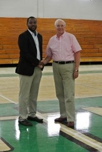 <em>John Carroll Catholic High School’s new Athletic Director Ronald Steel with JCCHS Principal Dr. Joe O’Toole. “Our vision for John Carroll is to maintain a strong community of excellence, and Coach Steele projects this in the most effective way,” says Dr. Toole.</em>