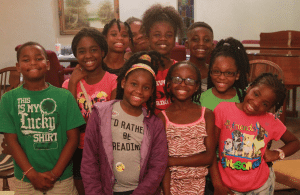 <em>Campers gathered at Central Park Baptist Church in Ensley for Daniel Cason K.I.D.S. (Kids in Divine Service) Camp designed to reach children with the Good News.</em>