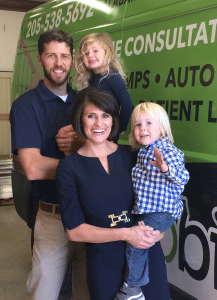 <em>Owners of 101 Mobility Alabama, Derek and Ashley Gann, with their children Reagan and D.C. at their 101 Mobility office on Highway 280 near Greystone.</em>