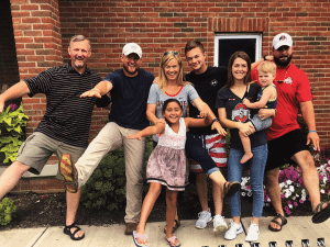 <em>David, Zachary, Helen, Danielle, Miles, Amy, Milo and Cole Sharp (L to R). The Sharp’s four children range in age from 9 to 27. David gained his engineering background while a student at The Ohio State University, where he was a coop student working and studying the physical properties of soil and water and their role in the hierarchy of the building industry. He also holds a degree in Business Management from Samford University.</em>