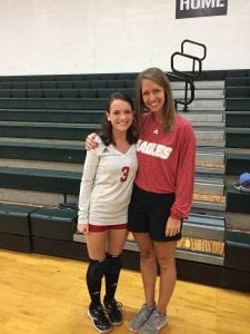 HCA Athlete Abby Vigneulle with HCA Volleyball Coach Peyton Kirk.