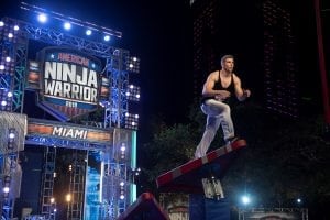 “I’m an adventurous person at heart, I’d go jump out of a plane right now if I had a plane to jump out of. I’m just that kind of a guy, that’s the kind of a heart that God put in me,” says American Ninja Warrior’s Eddy Stewart, who earned the nickname “Flex La Pec” from show hosts Matt Iseman and Akbar Gbaja-Biamila. Photo: NBC, American Ninja Warrior