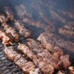 Greek Festival meat on grill IMG 9763