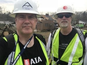 Members of the Aho Architects Team use their skills to help in volunteer disaster response efforts.