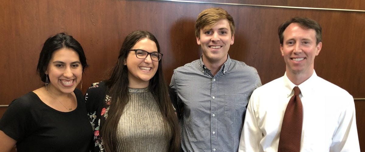 Reader Survey Samford Brock School of Business Survey Team 2 horizontal From L to R Mollie Master Alessandra Sisto Peyton Dishon Clif Eason