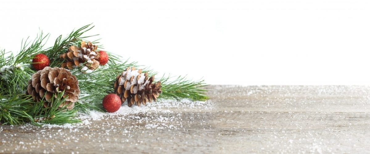 bigstock Christmas Card Pine Cone And 258664207