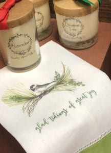 Local artisan Missi Wesson’s handmade soaps, candles and towels make great gifts and are available at the Briarwood Christian Bookstore.