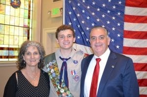 Eagle Scout Will Allison with parents, Deidre and Kyle Allison.