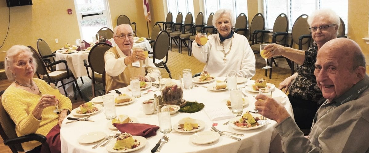 Senior Scene Brookdale residents at lunch