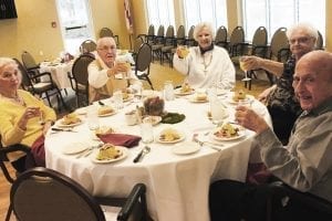 Senior Scene Brookdale residents at lunch