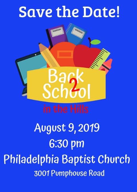 calendar August 9 Back to school in the hills graphic B2S Save the Date