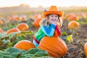 bigstock Child Playing On Pumpkin Patch 204208693