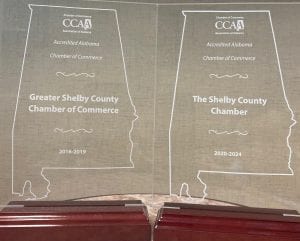 Business Today Shelby Chamber CCAA Accredidation Plaques