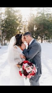 Mike Medici and wife Crystal at their wedding