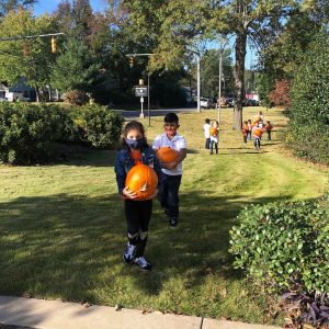 OLS School Pumpkin Patch Students with Pumpkins