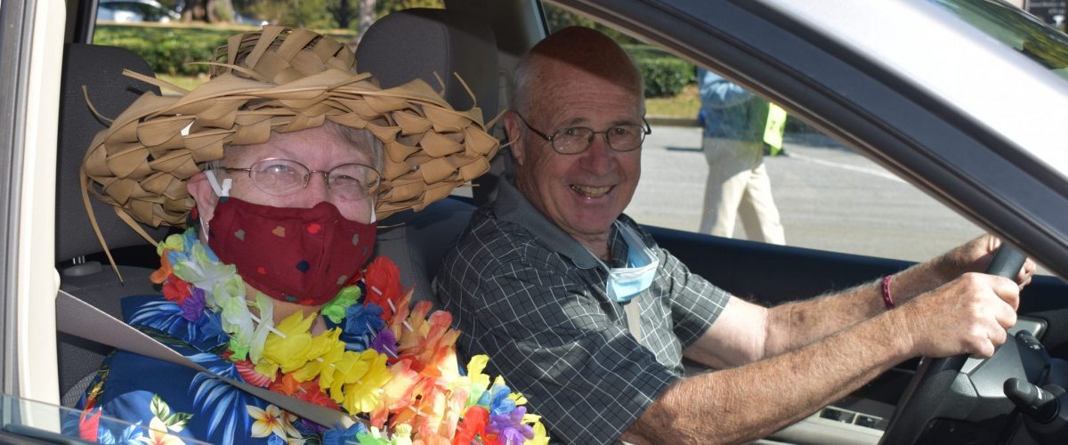 Senior Scene Hoover Senior Center Trick or Treat couple in car