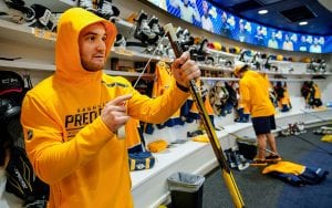 Rocco Grimaldi completing game day preparations