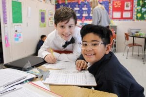 Our Lady of Sorrows students at desk