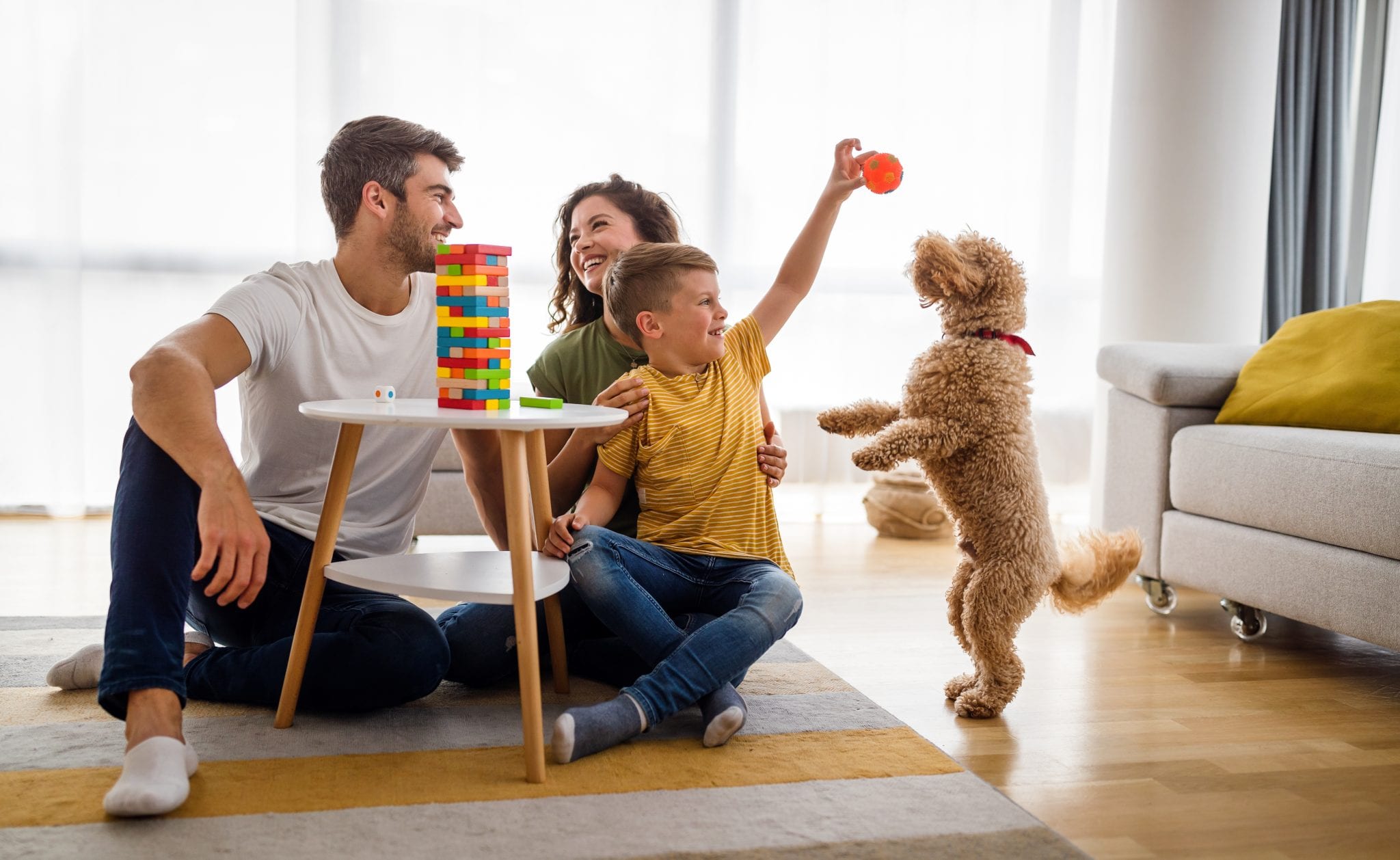 Happy Family Having Fun Playing