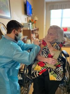 senior scene brookdale resident receives vaccine