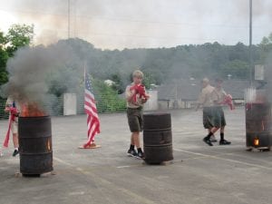 Youth News U.S Flags Retire at OLS Boys Burning flags