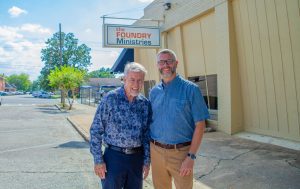 Micah with Bill outside of The Foundry