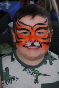 Boy with face painted