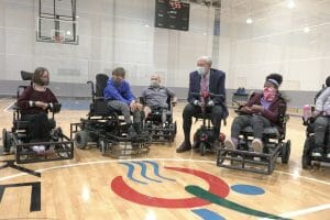 Cover Story MicrosoftTeams in gym in circle