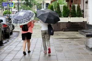 bigstock Rain In City Two Women With U 456810511