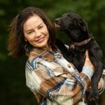 Sonya with black dog