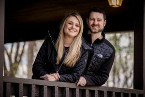 Melody and her husband on porch