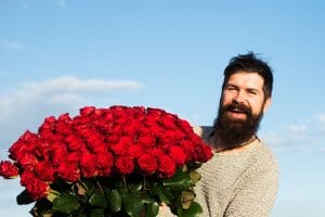 bigstock Man With Bouquet Of Flowers H 461057193