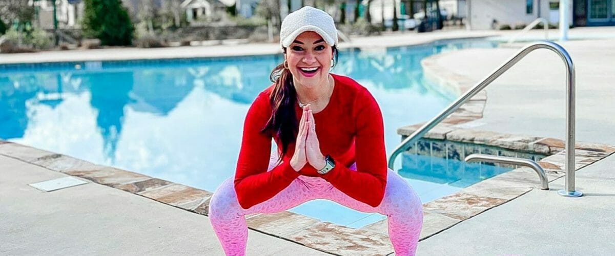 Heather Brown on yoga mat.