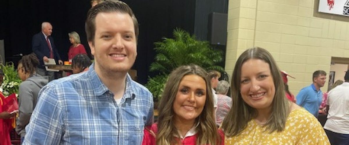 Jess and Stephanie with Skyler at graduation