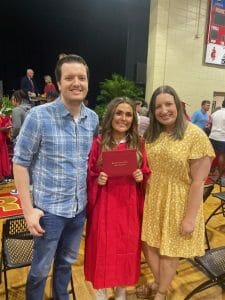 Jess and Stephanie with Skyler at graduation