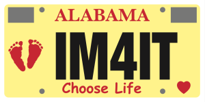 Choose Life Alabama car tag image