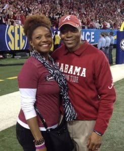 Jean and Jeremiah on Alabama sidelines