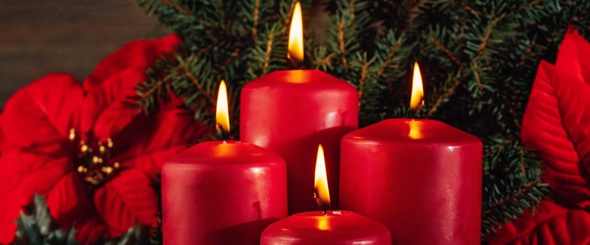 bigstock Four Burning Red Advent Candle 461427589