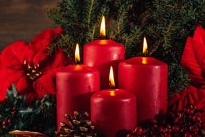 bigstock Four Burning Red Advent Candle 461427589