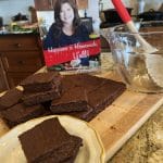 Cocoa brownies on plate