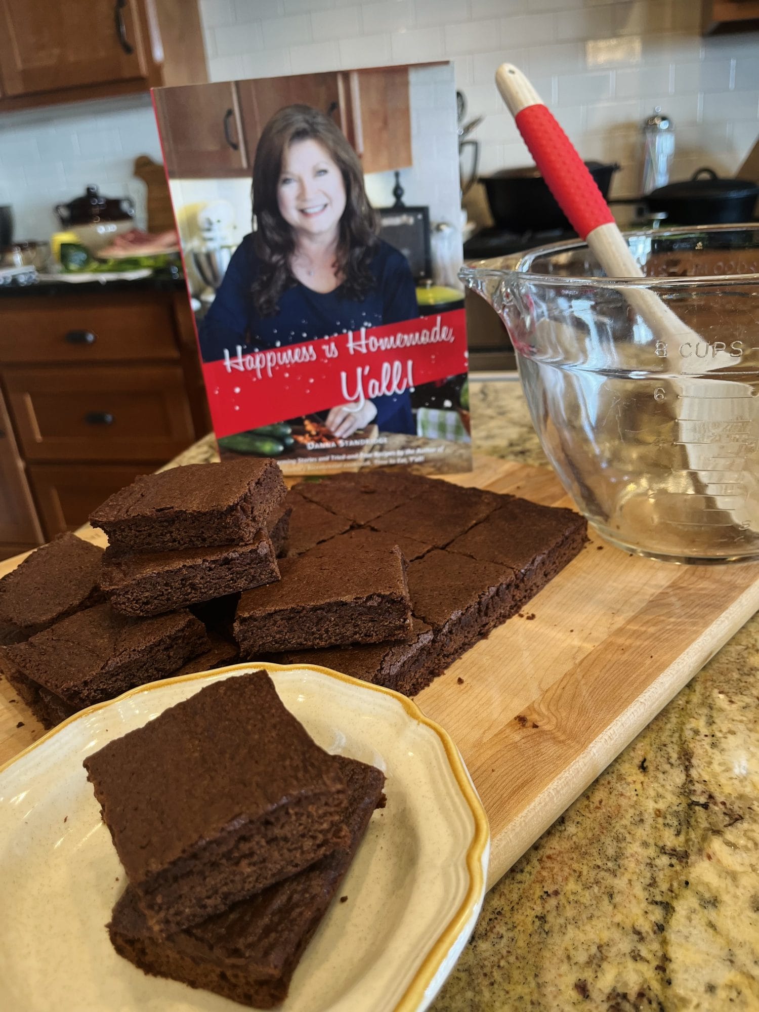 Cocoa brownies on plate