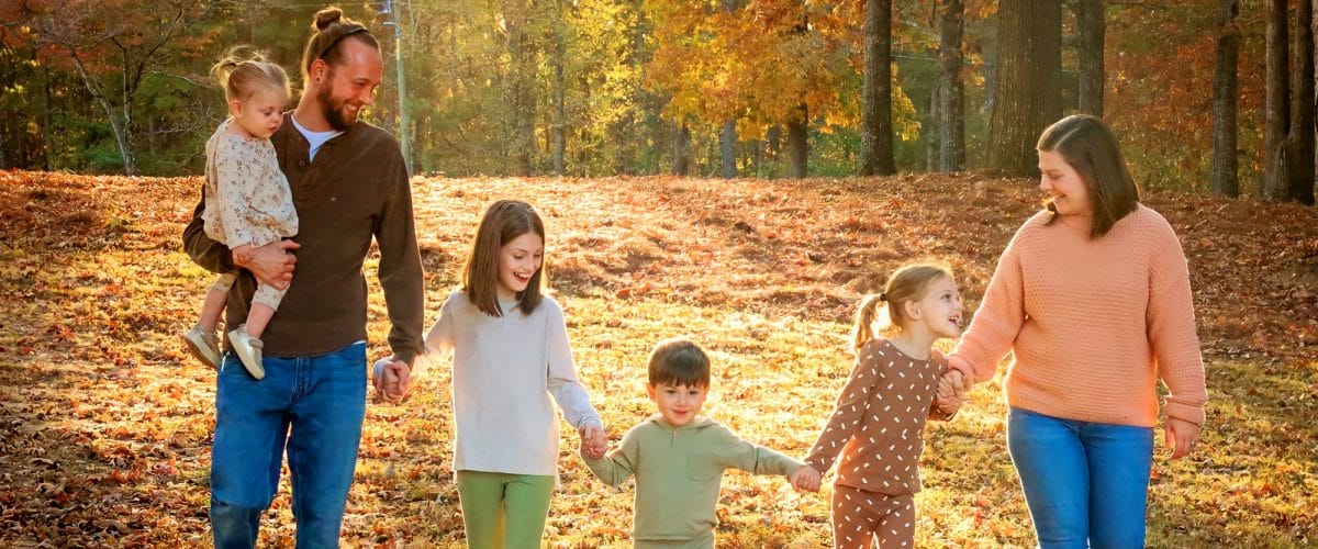 Anthony Family walking outside