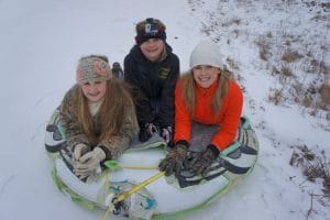 Merrell family in snow