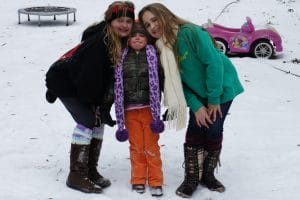 Walt Merrell's daughters in snow