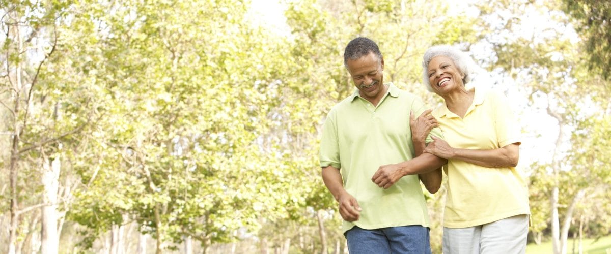 bigstock Senior Couple Walking In Park 13909586