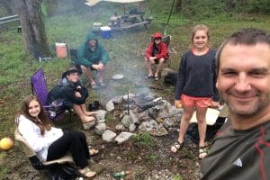 Walt Merrell and camping group outdoors