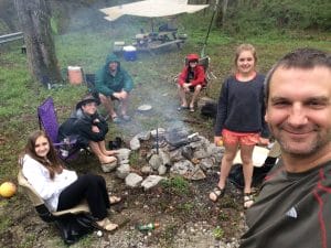 Walt Merrell and camping group outdoors