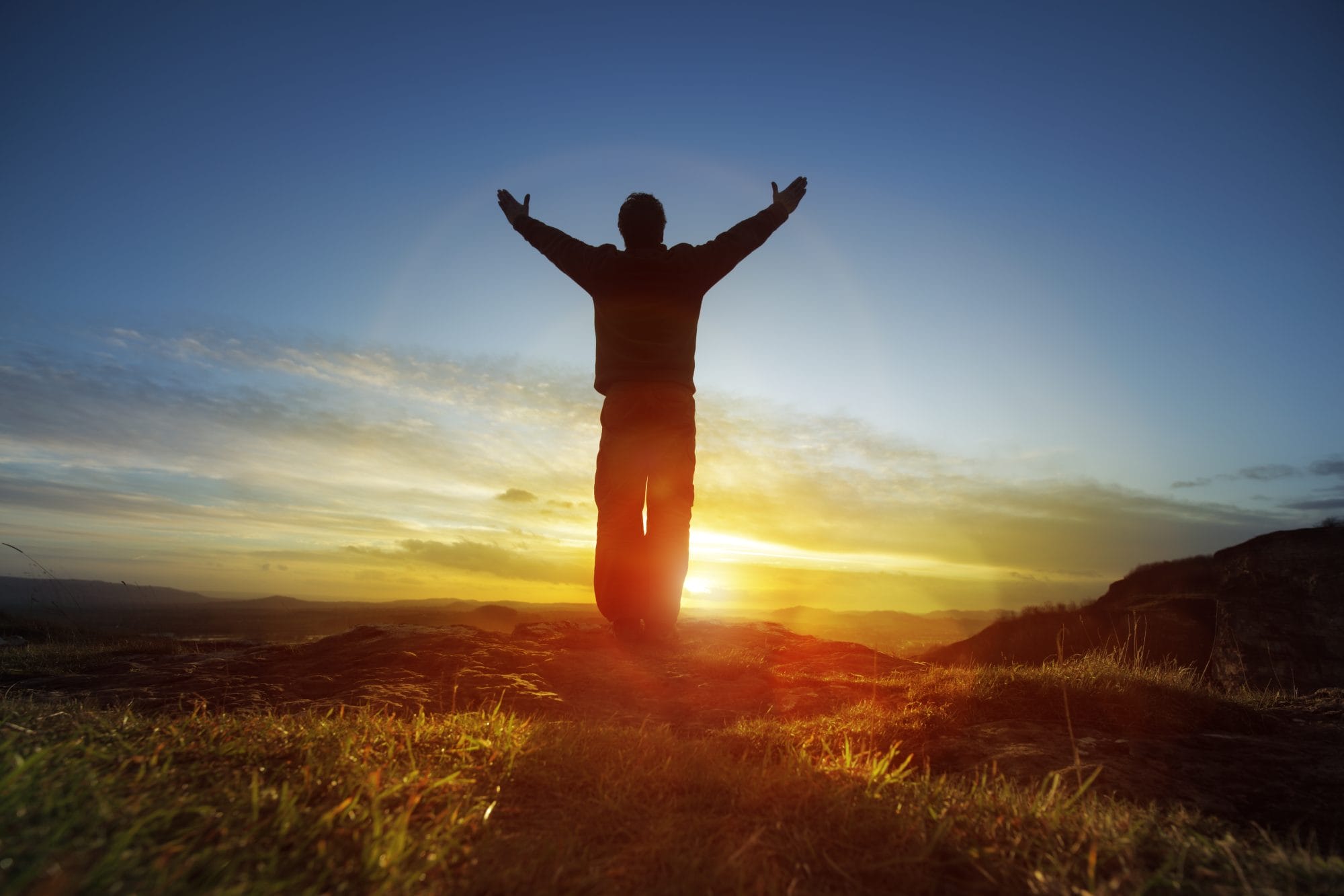 bigstock Silhouette of a man with hands 79293424