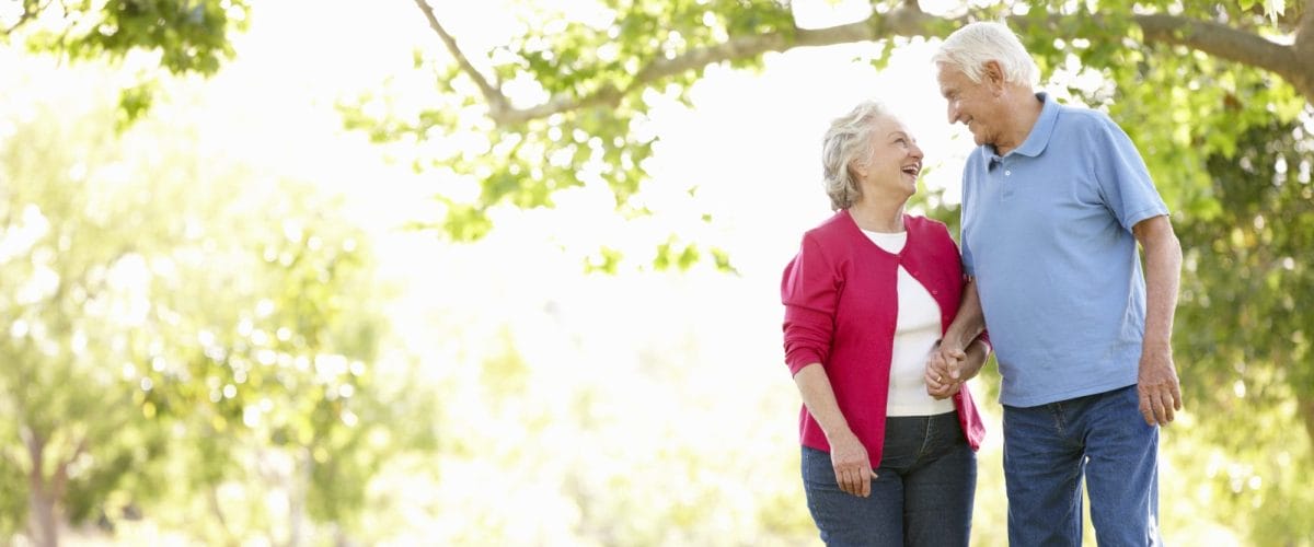 Senior couple in park